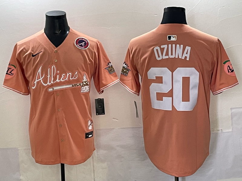 Men Atlanta Braves #20 Ozuna orange 2025 Nike MLB Jersey style 022->atlanta braves->MLB Jersey